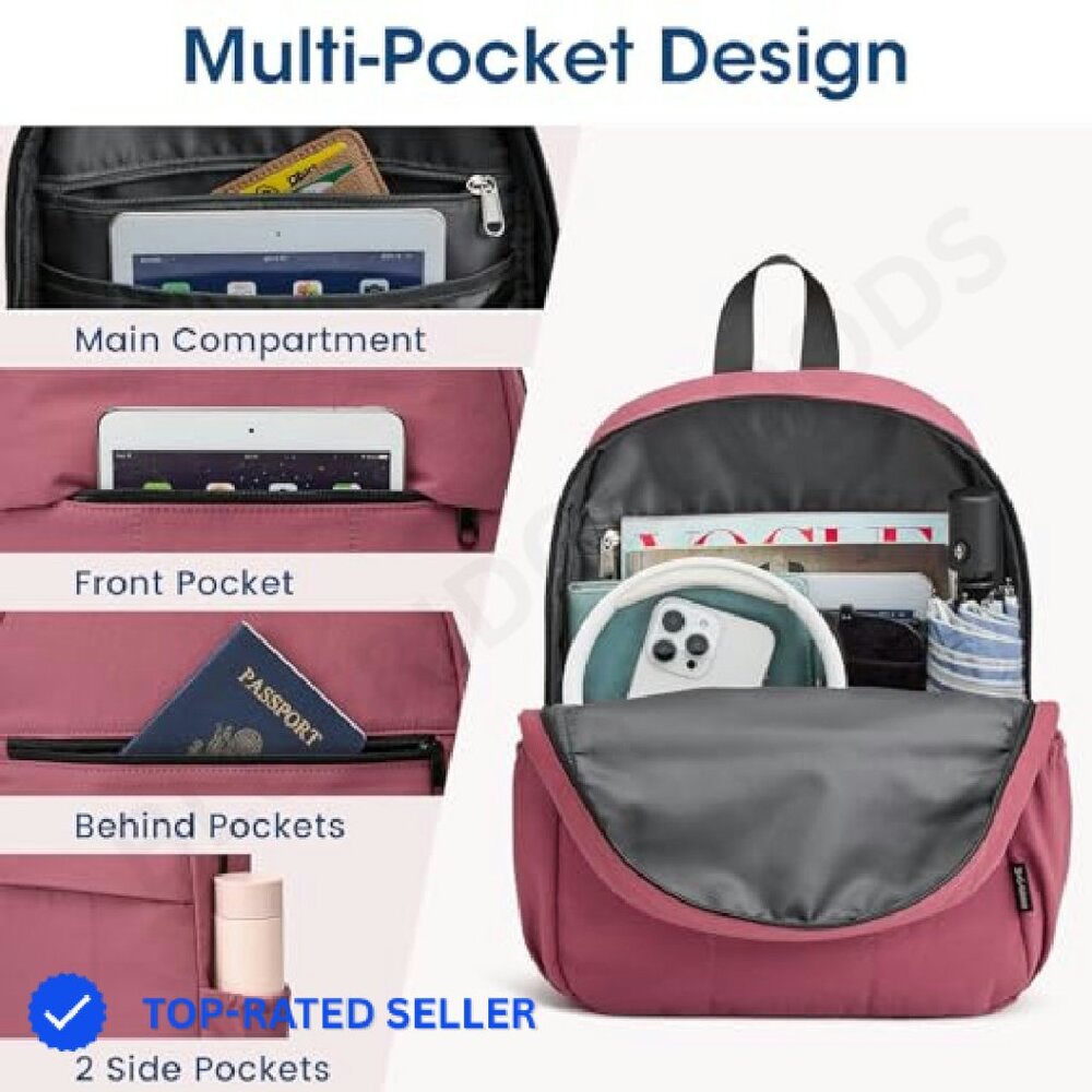 Mini Backpack Water-Resistant Daypack Adjustable … - image 7